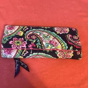 Vera Bradley Black Quilted Paisley Floral Wallet